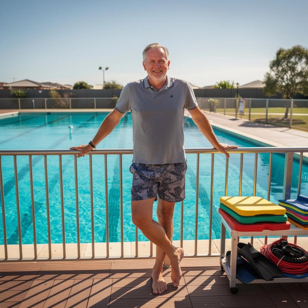 Ein Schwimmbecken mit verschiedenen Schwimmern, die ihre Technik verbessern.